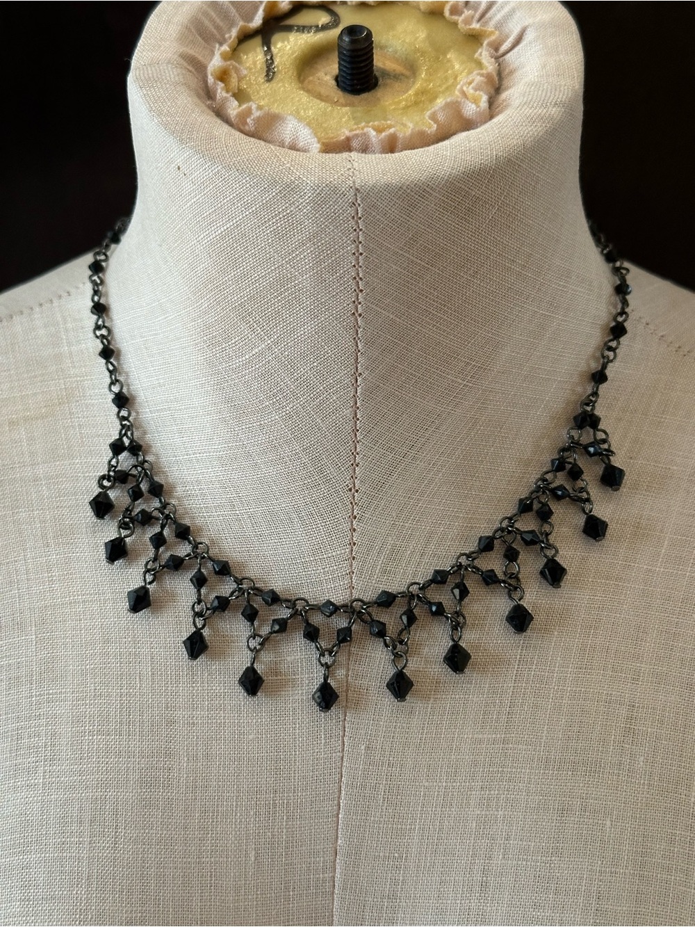 Peter Nygard Black Fringe Necklace